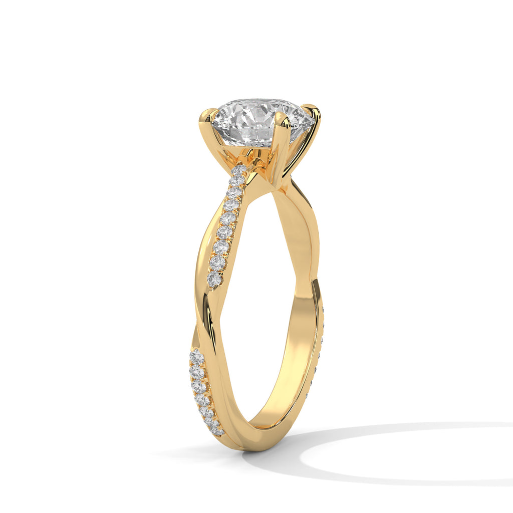 Rose Gold Twisted Diamond Ring
