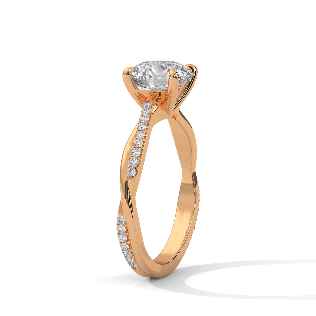 Rose Gold Twisted Diamond Ring