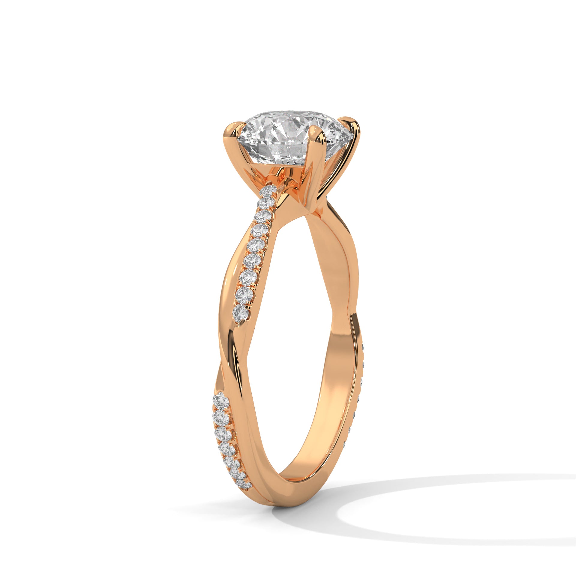 Rose Gold Twisted Diamond Ring