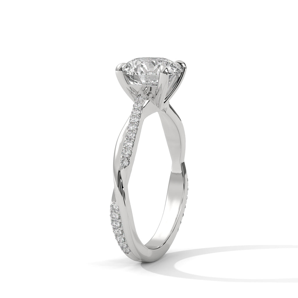 Rose Gold Twisted Diamond Ring