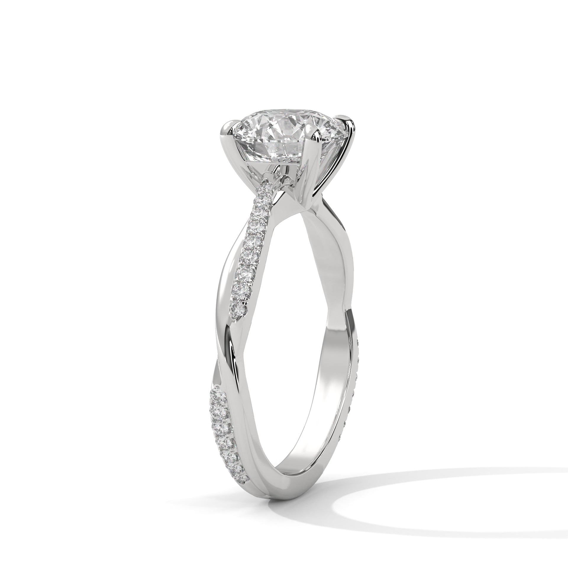 Rose Gold Twisted Diamond Ring