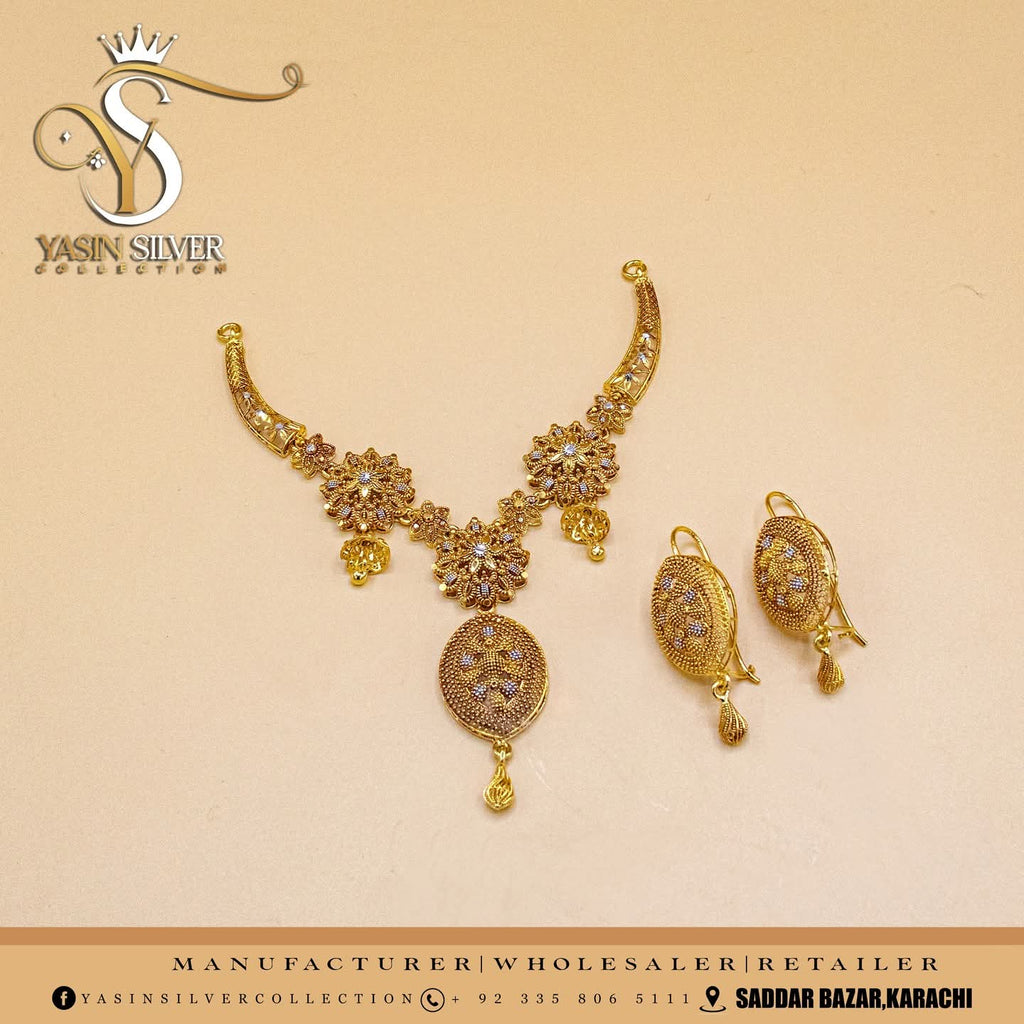 Gold Plated Silver Floral Choker