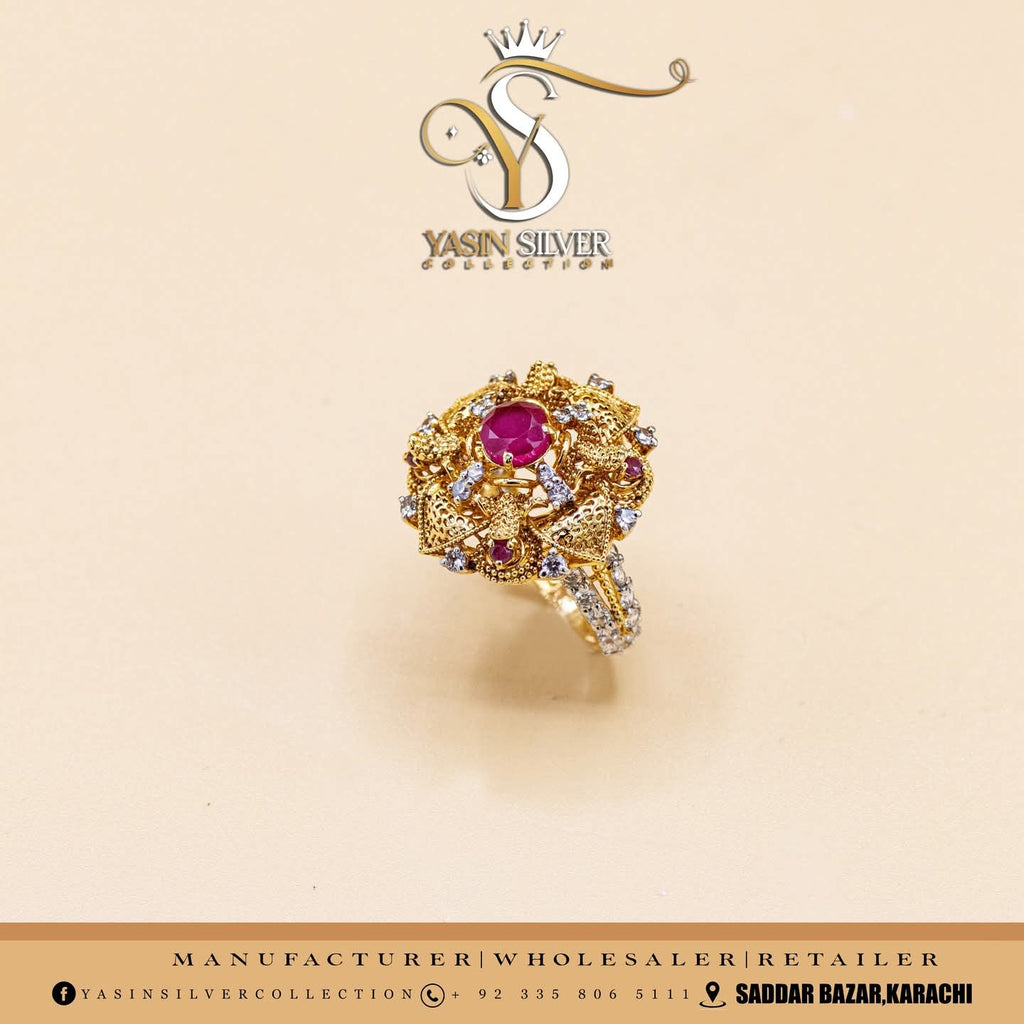 Exquisite Ruby Gold Statement Ring