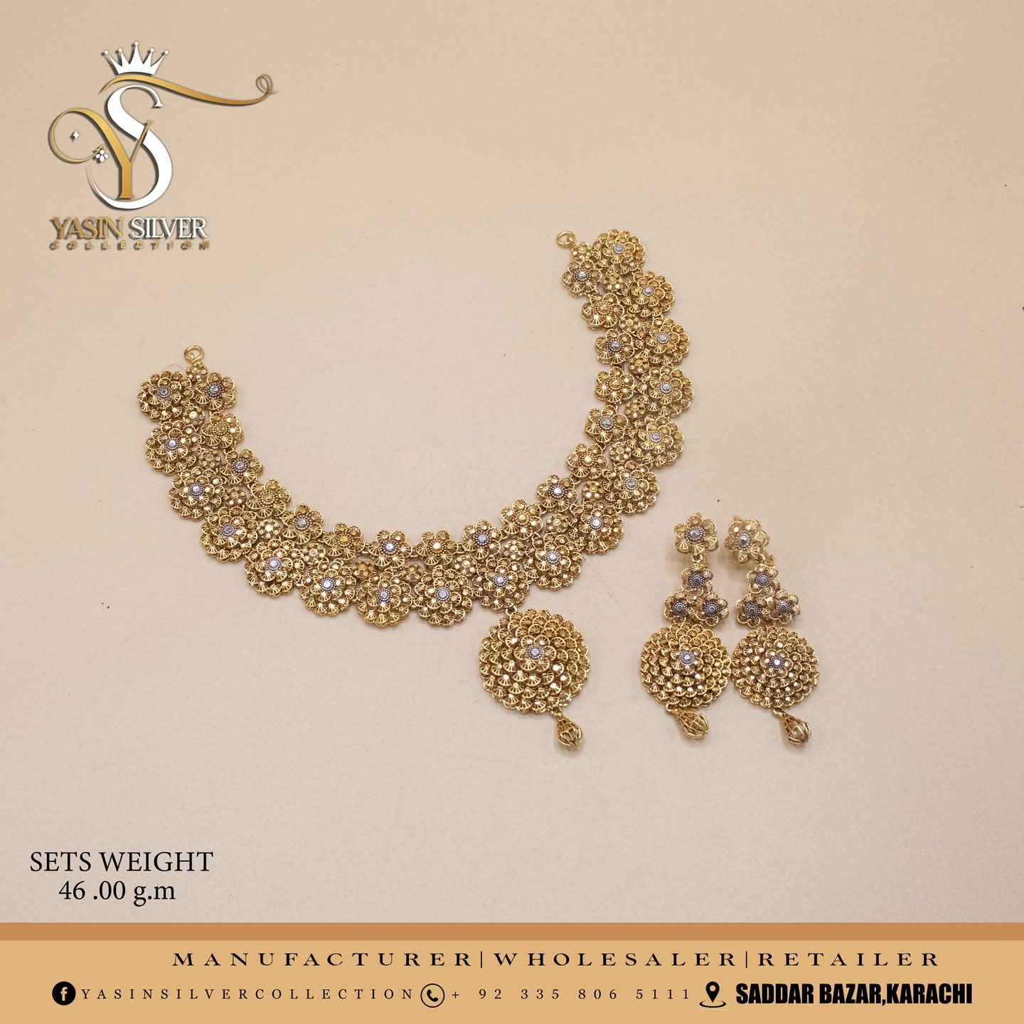 Royal Floral Lattice Choker Set