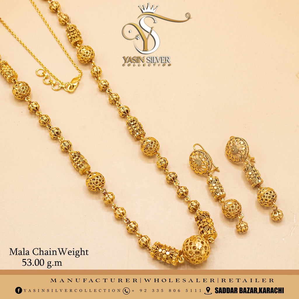 Gold Plated Silver Filigree Mala Set