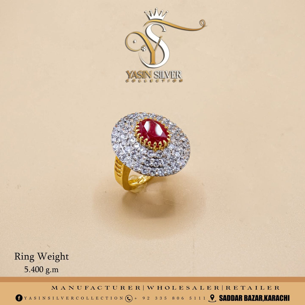 Radiant Ruby Halo Gold Ring