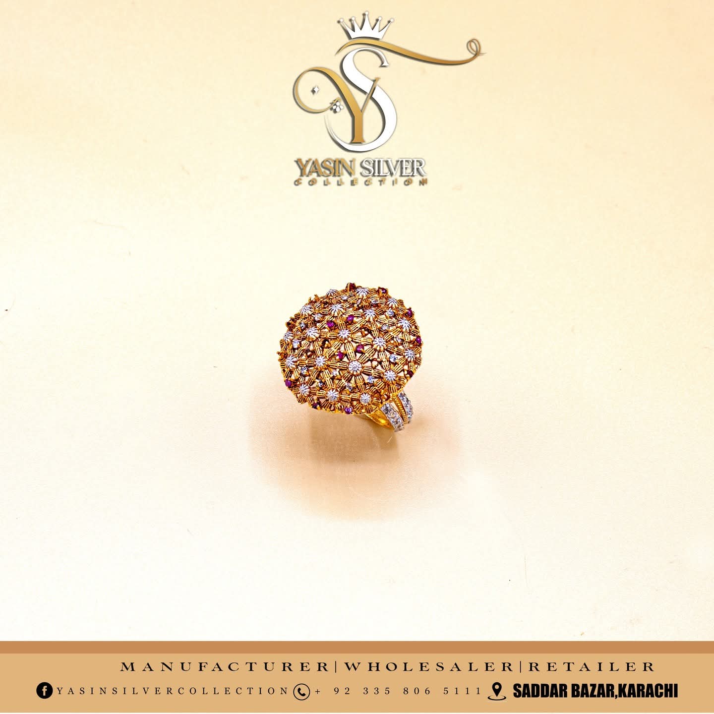 Exquisite Floral Statement Ring