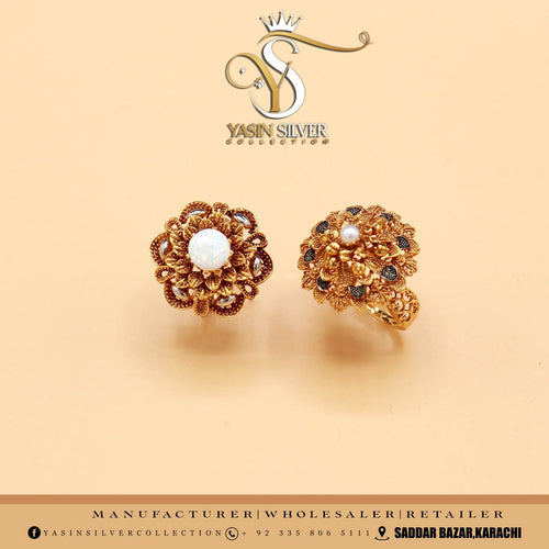 Elegant Floral Gold Plated Rings