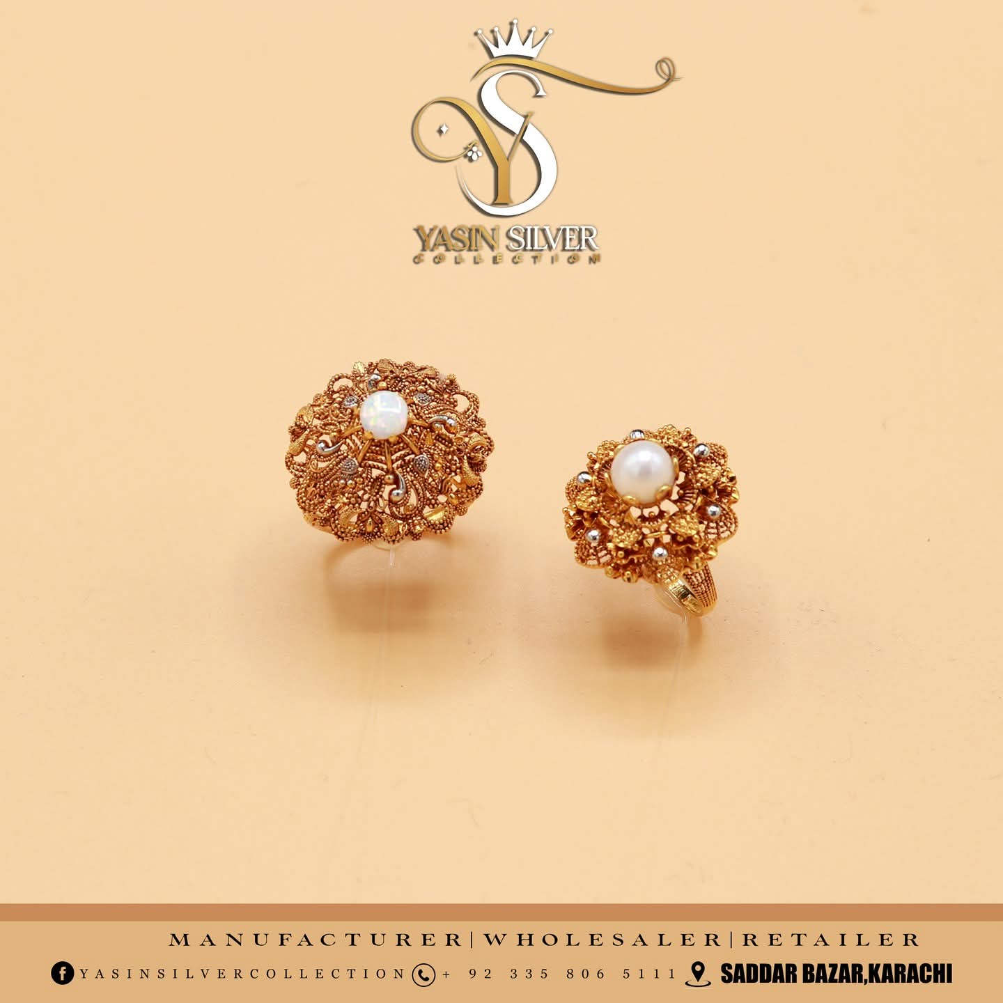 Elegant Floral Gold Rings