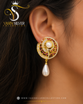 Yasin Signature Royal Pearl & Ruby Drop Earrings