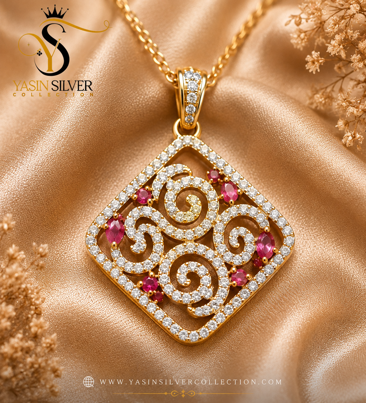 Royal Ruby Swirl Pendant
