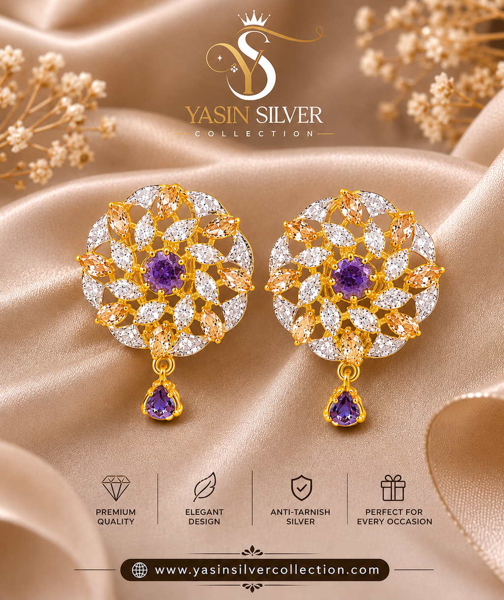 Royal Lavender Bloom Earrings