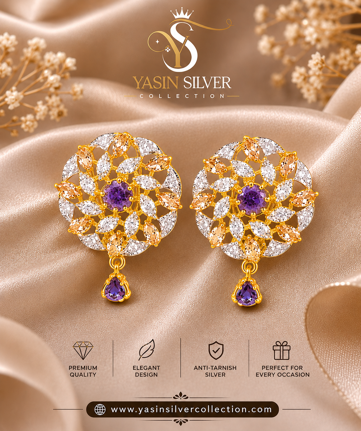 Royal Lavender Bloom Earrings