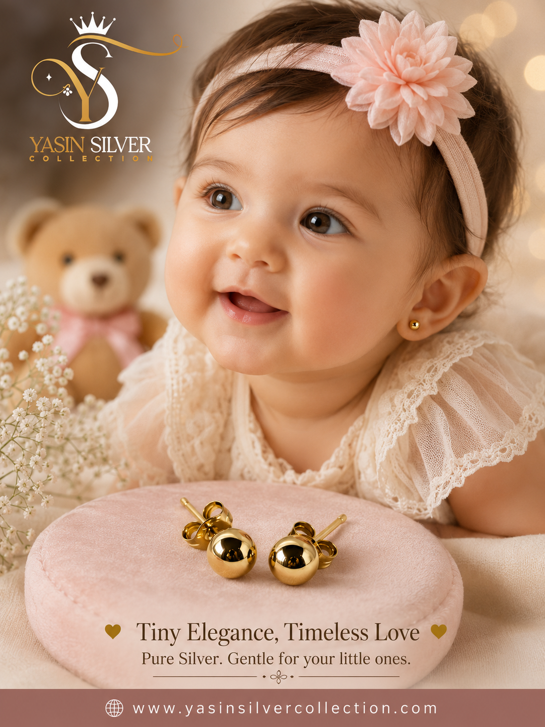 Gold Ball Stud Earrings