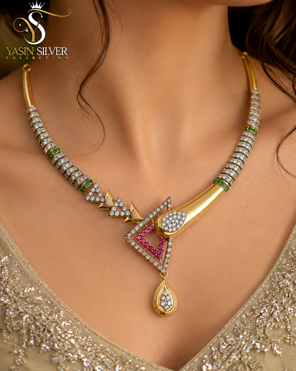 Ruby Royale Statement Necklace Set