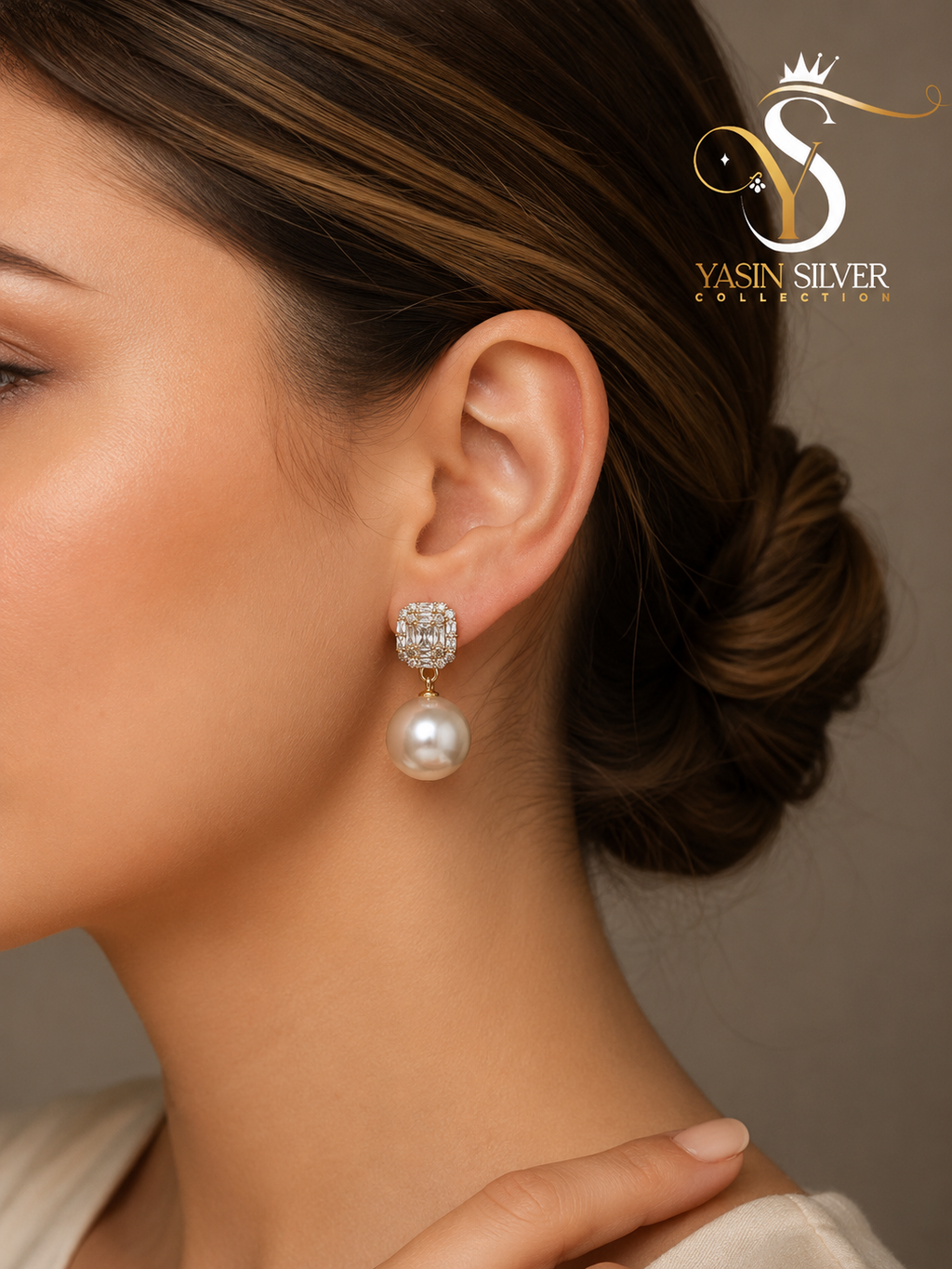 Pearl Royale Crystal Drop Earrings
