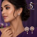 Floral Drop Diamond Earrings