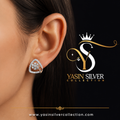 Heart Bloom Zircon Stud Earrings