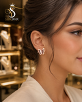 Rose Gold Butterfly Sparkle Earrings