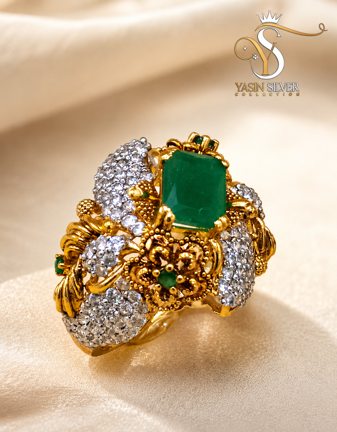 Emerald Royal Bloom Ring