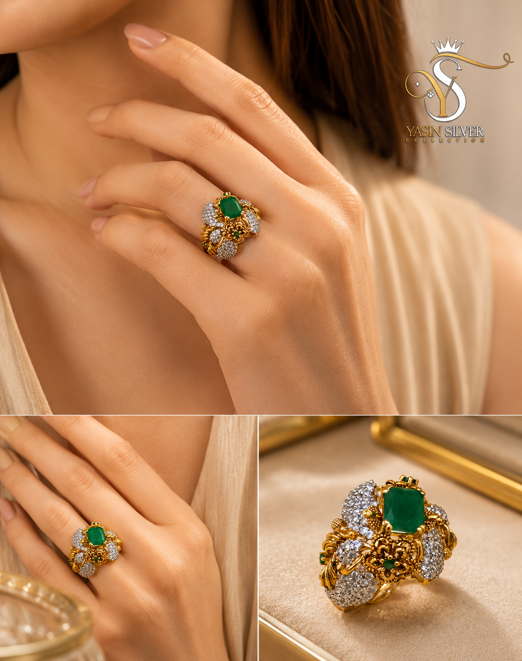 Emerald Royal Bloom Ring
