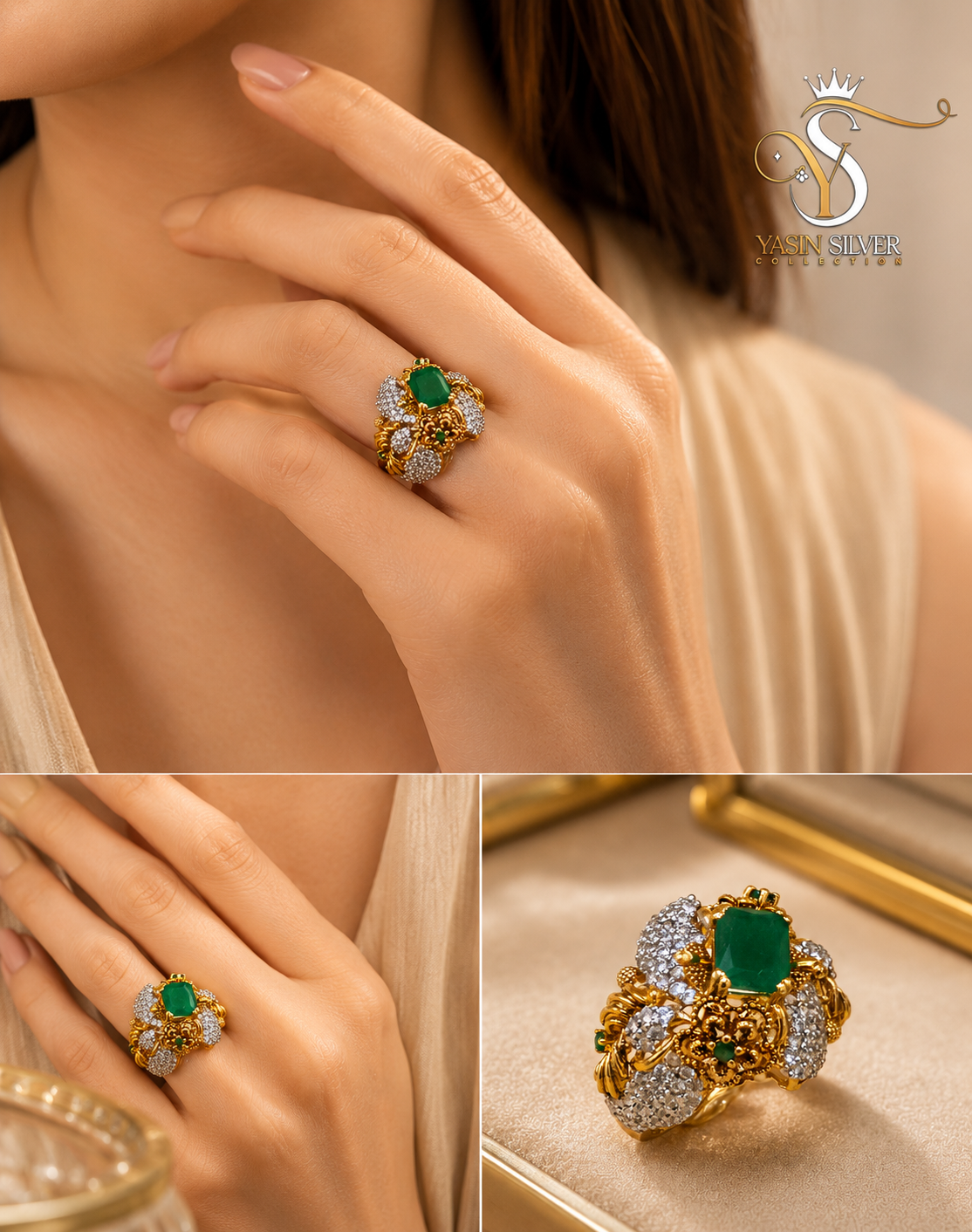 Emerald Royal Bloom Ring