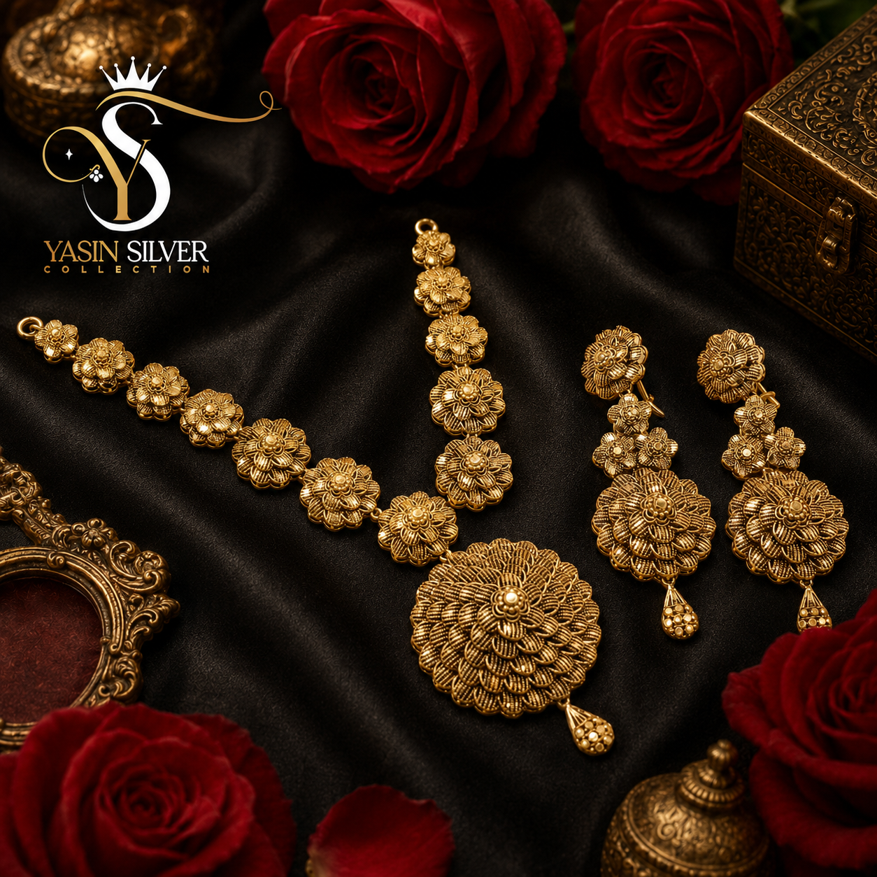 Royal Emerald Jhumka Choker Set