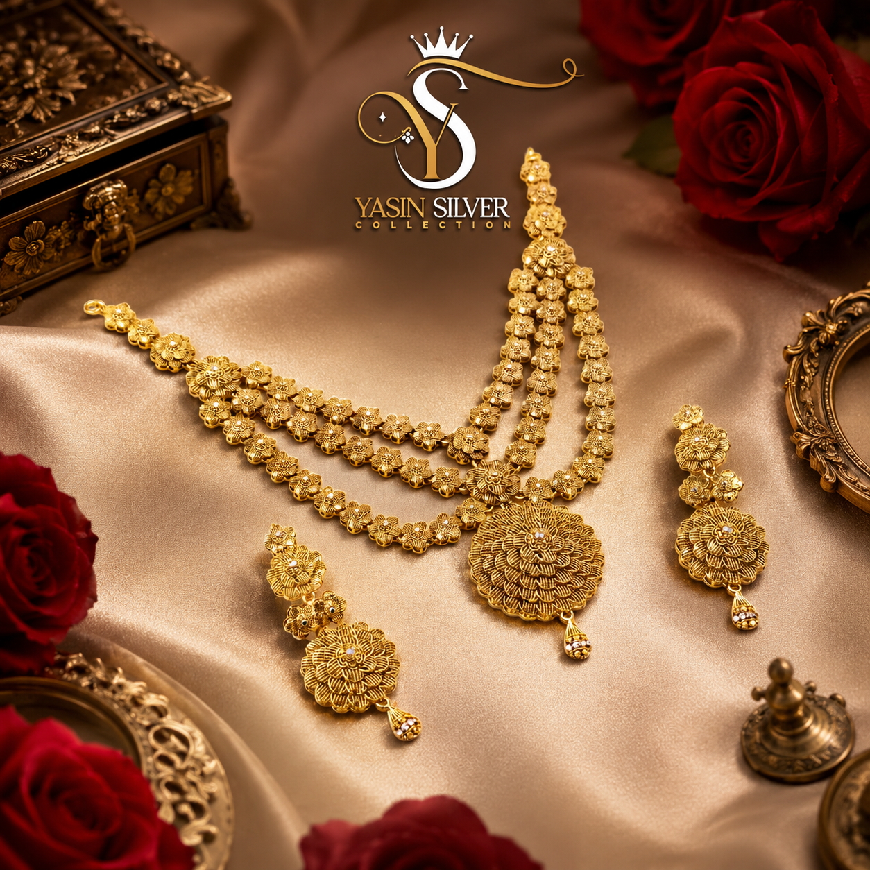 Royal Multi-Layer Silver Matha Patti