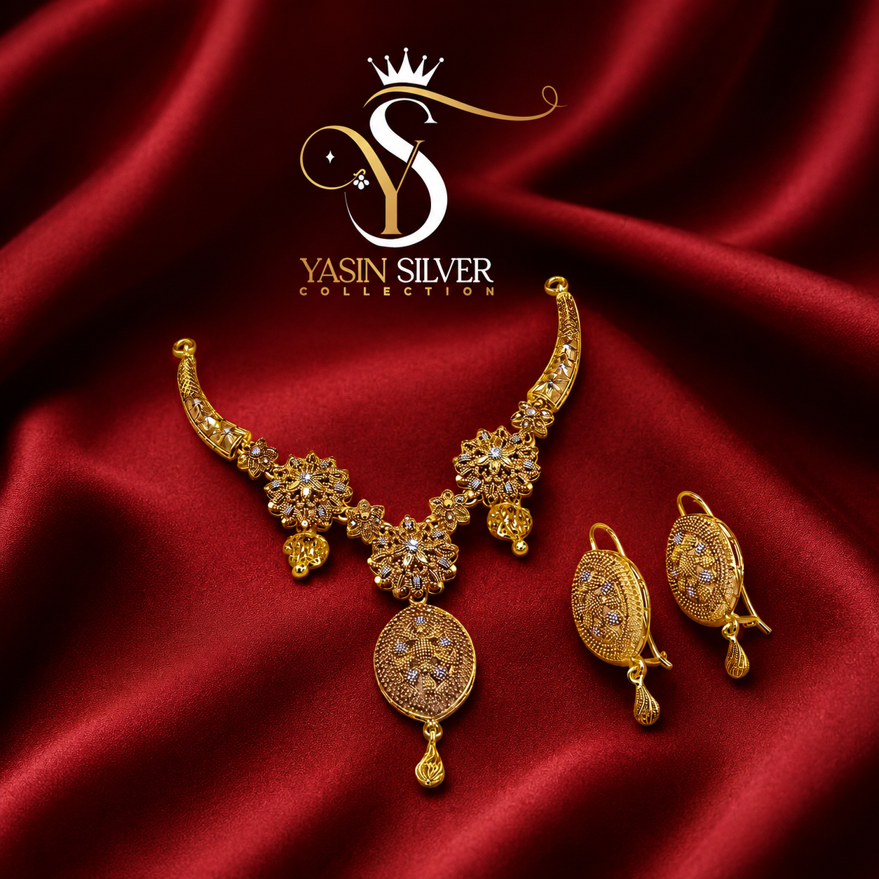 Gold Plated Silver Floral Choker