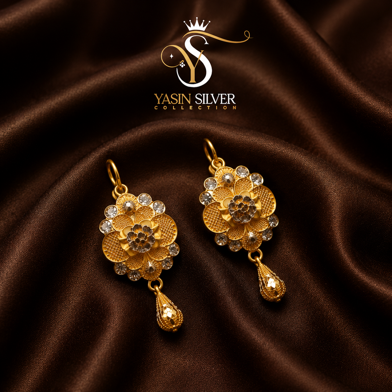 Traditional Gold Floral Necklace Set