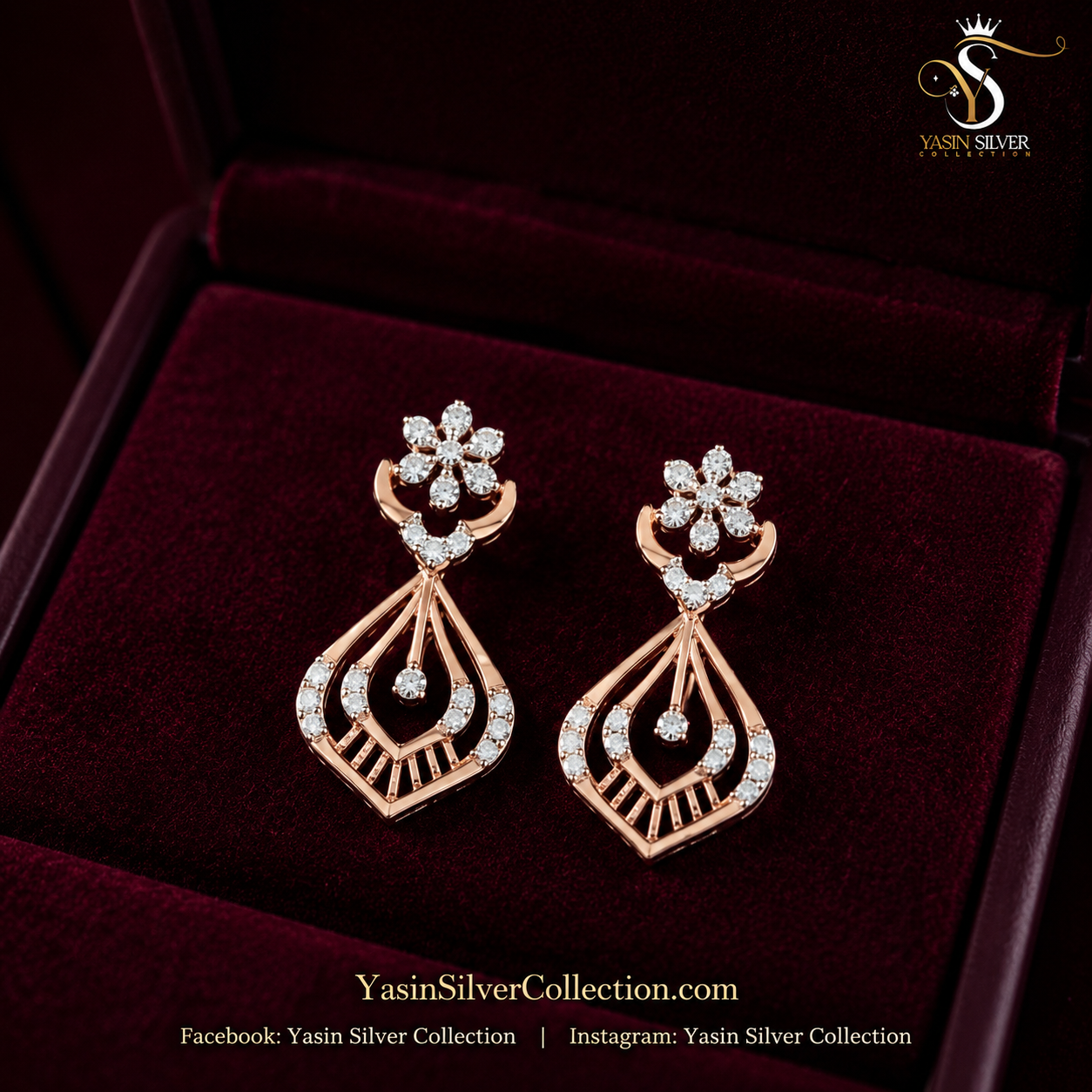 Rose Gold Grace Teardrop Jewellery Set