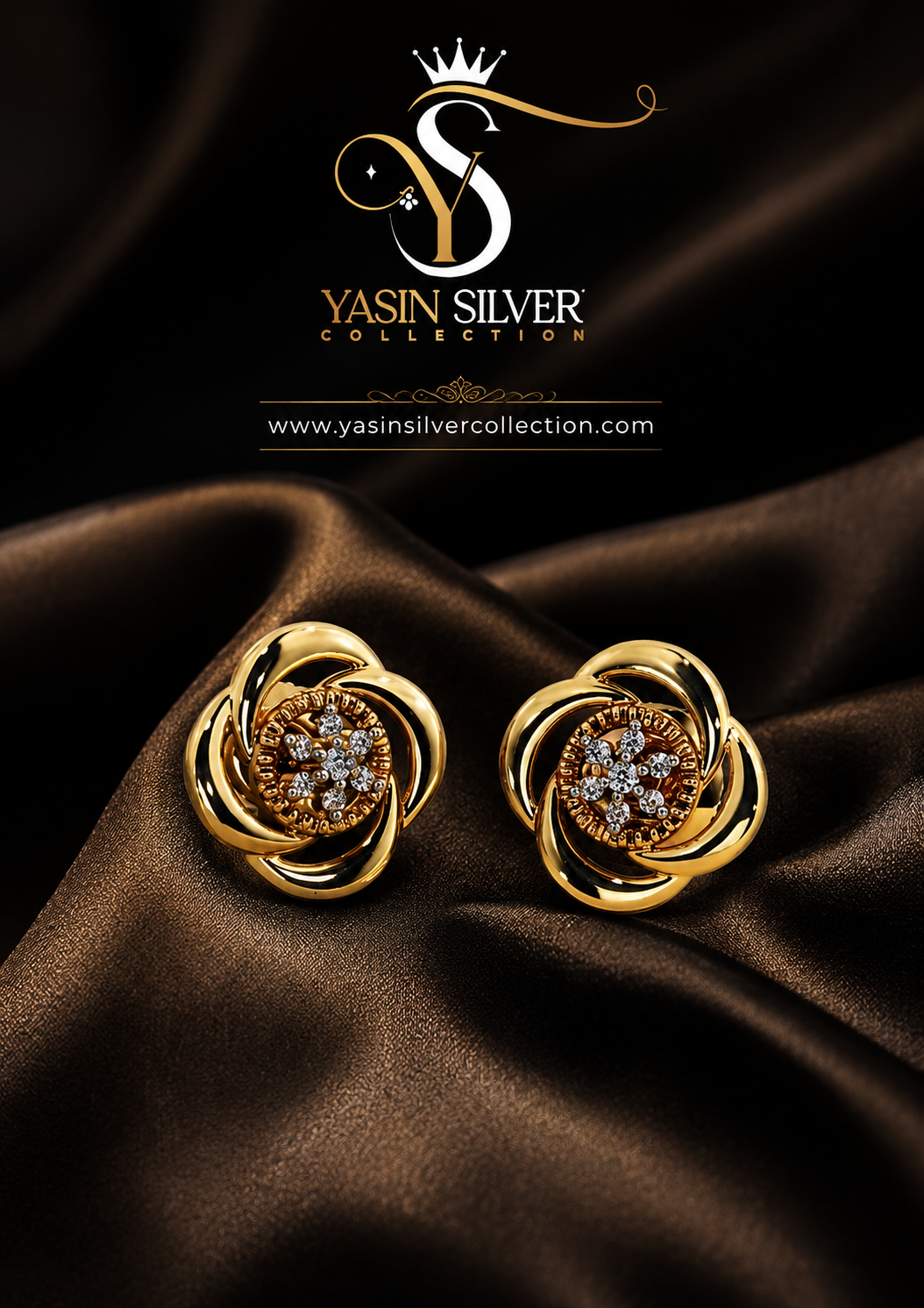 Golden Rosette Luxe Studs