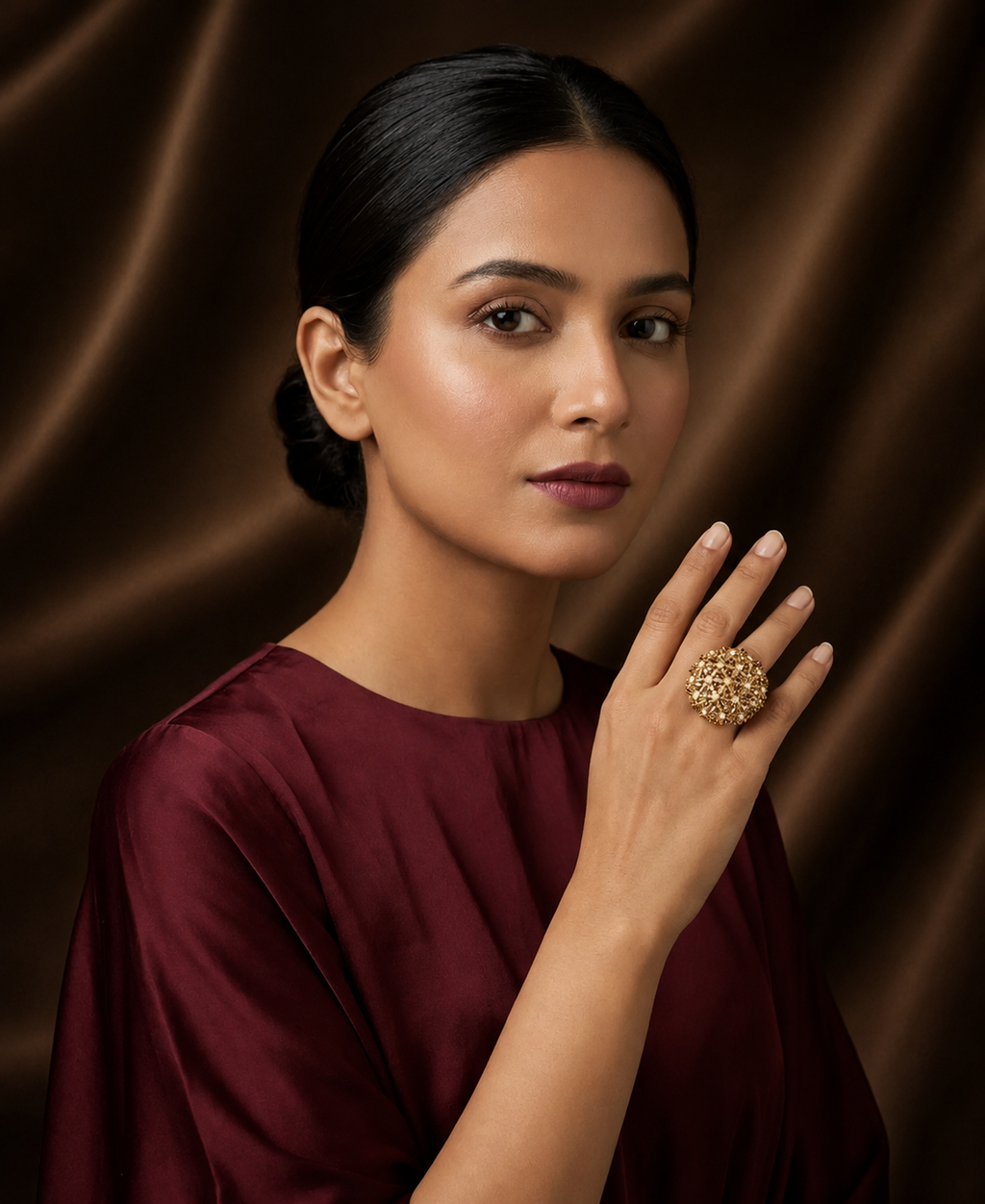 Exquisite Floral Statement Ring