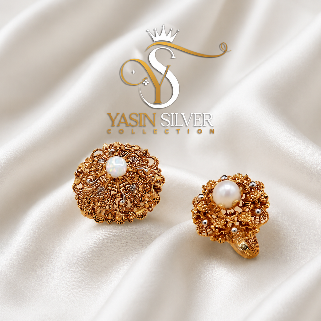 Elegant Floral Gold Rings
