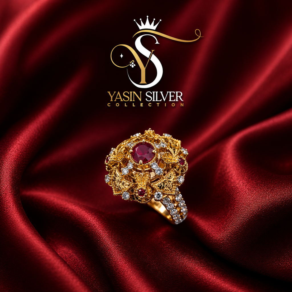 Exquisite Ruby Gold Statement Ring