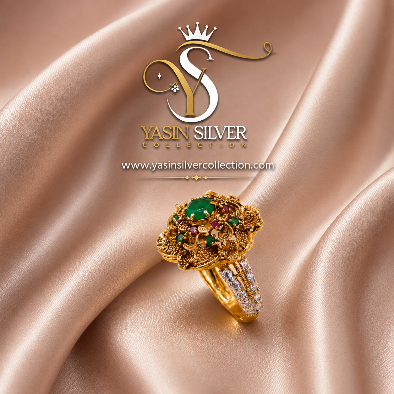 Elegant Floral Gold Ring