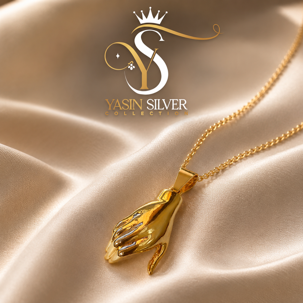 Couple Hand Pendant Necklace Set