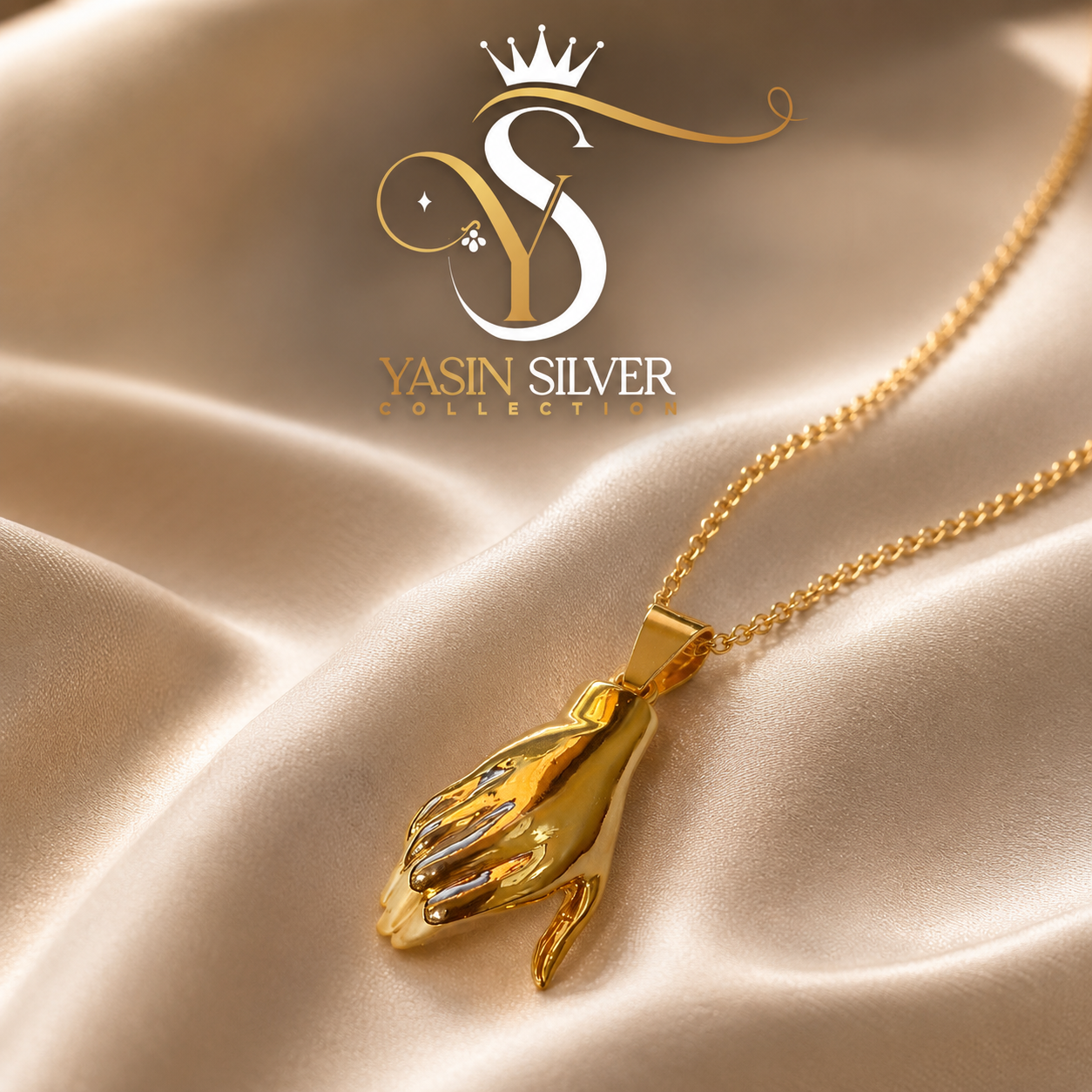 Couple Hand Pendant Necklace Set