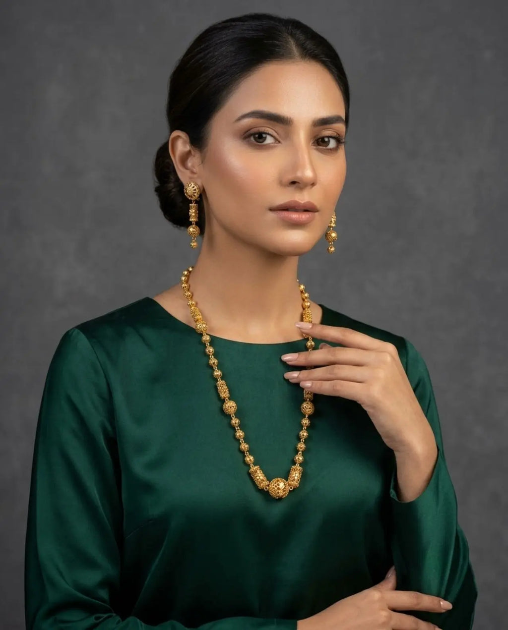 Gold Plated Silver Filigree Mala Set