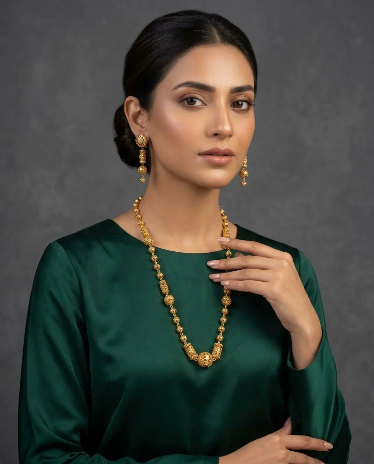 Gold Plated Silver Filigree Mala Set