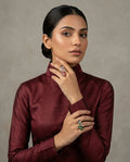 Elegant Peacock Silver Statement Rings