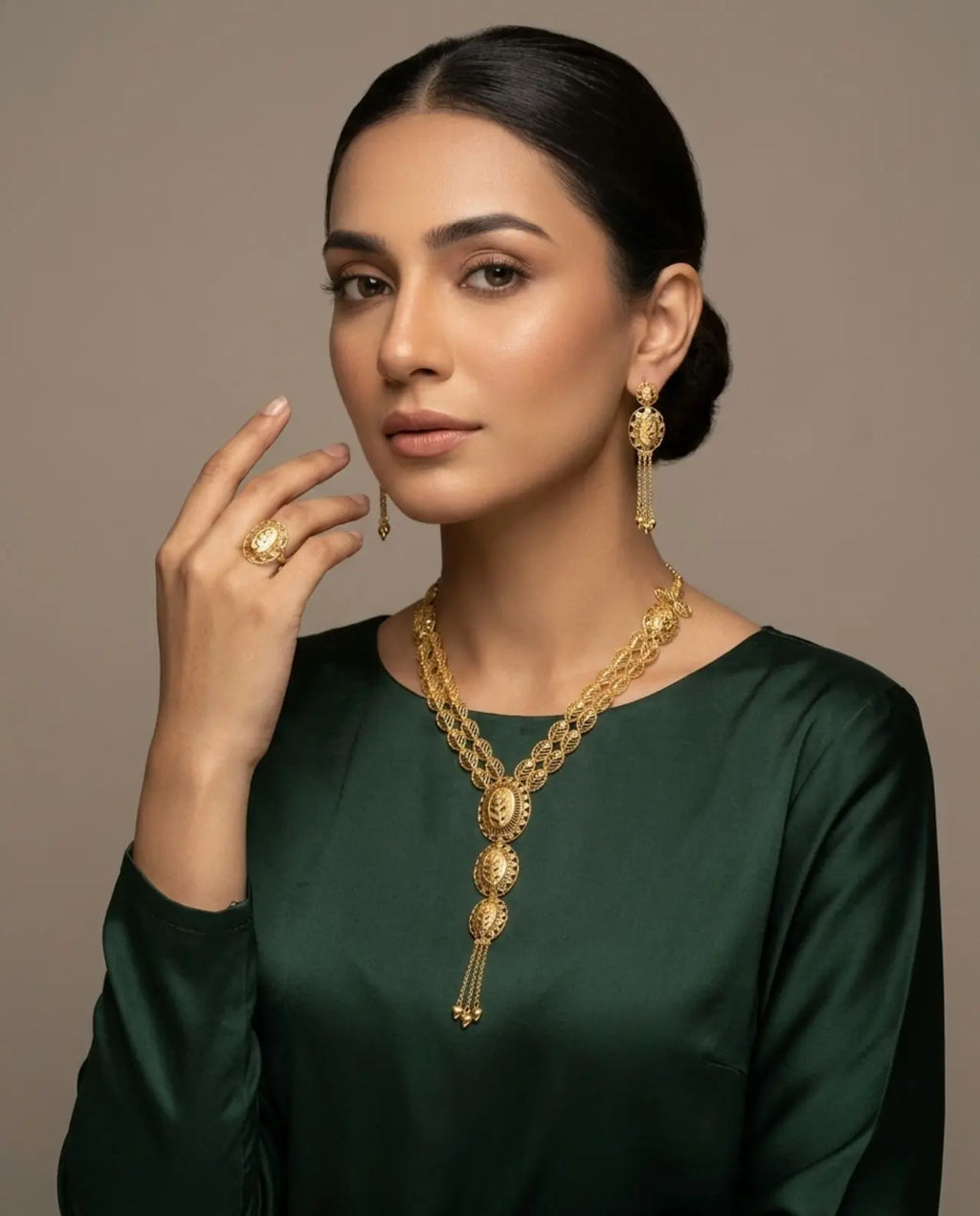 Royal Floral Silver Jhumka Choker