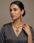 Royal Floral Ruby Necklace Set