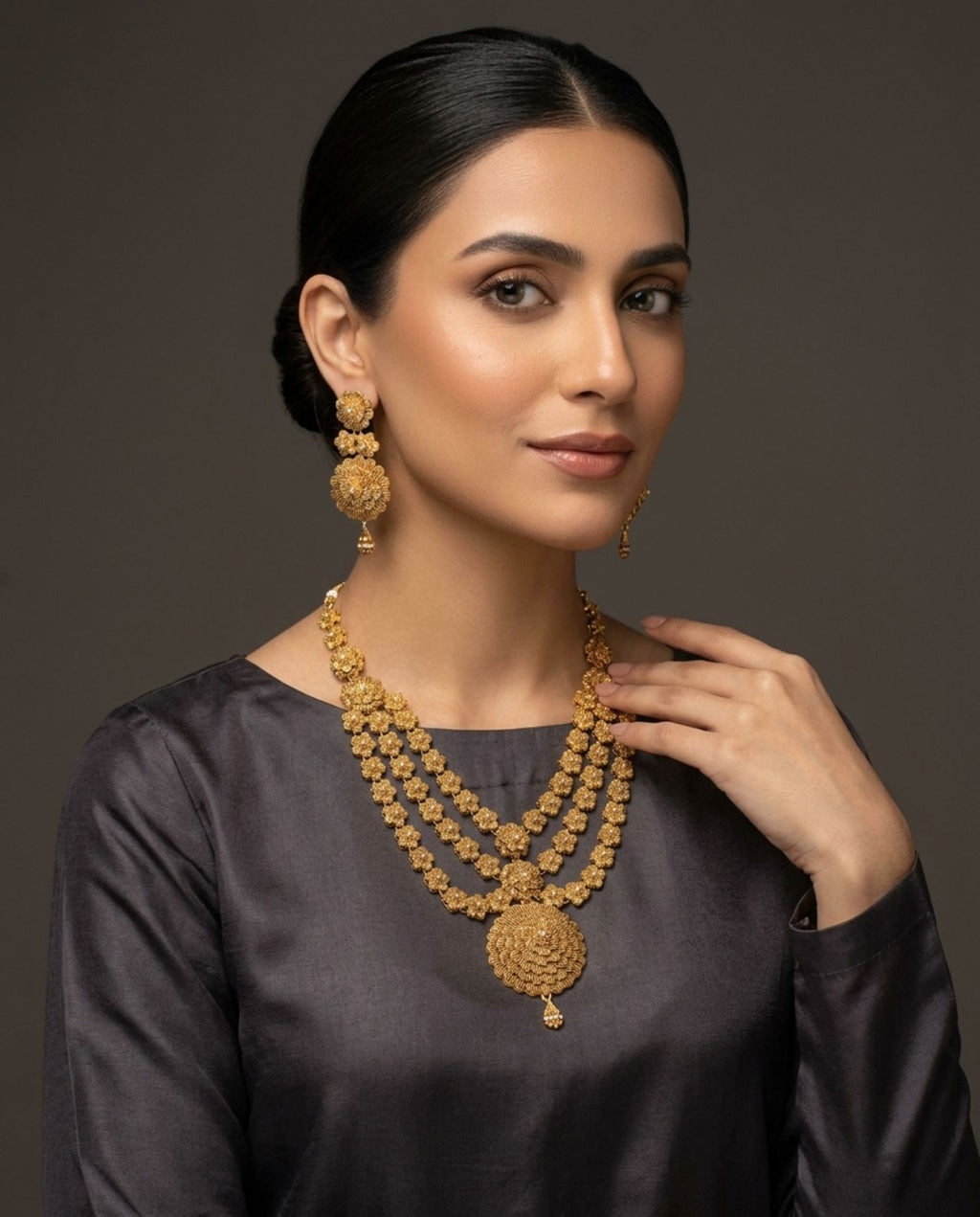 Royal Multi-Layer Silver Matha Patti