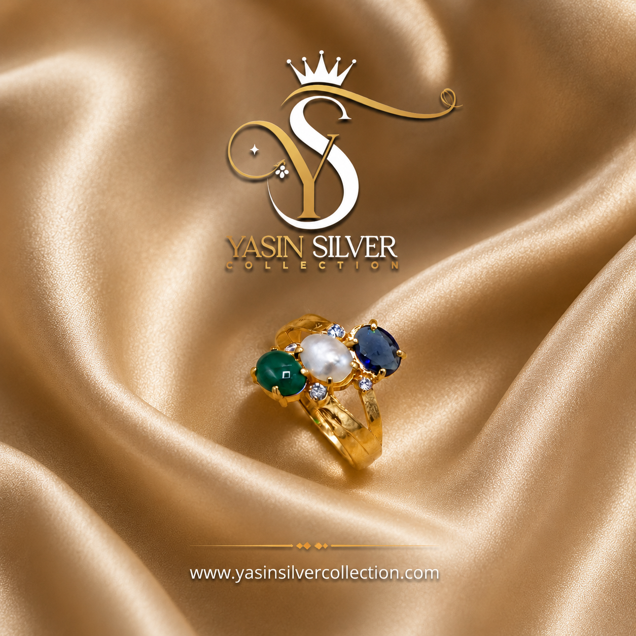 Elegant Multi-Stone Gold Ring