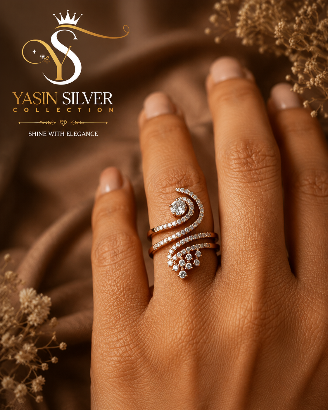 Crystal Wave Ring