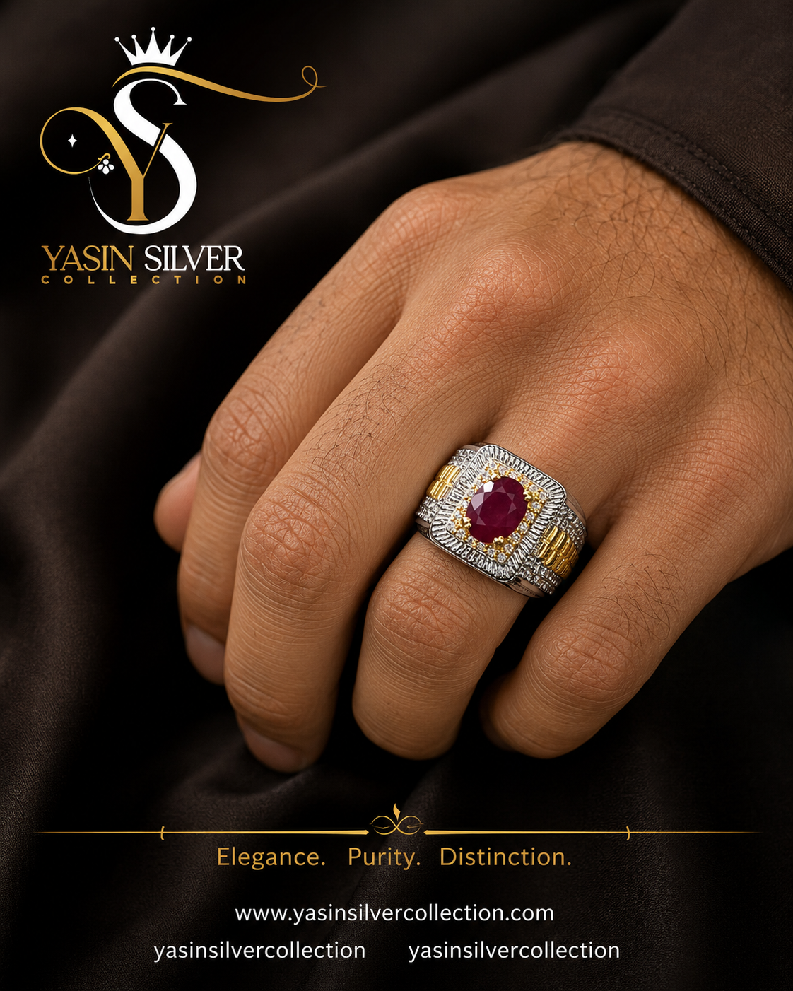 Natural Afghan Kabul Ruby Silver Ring