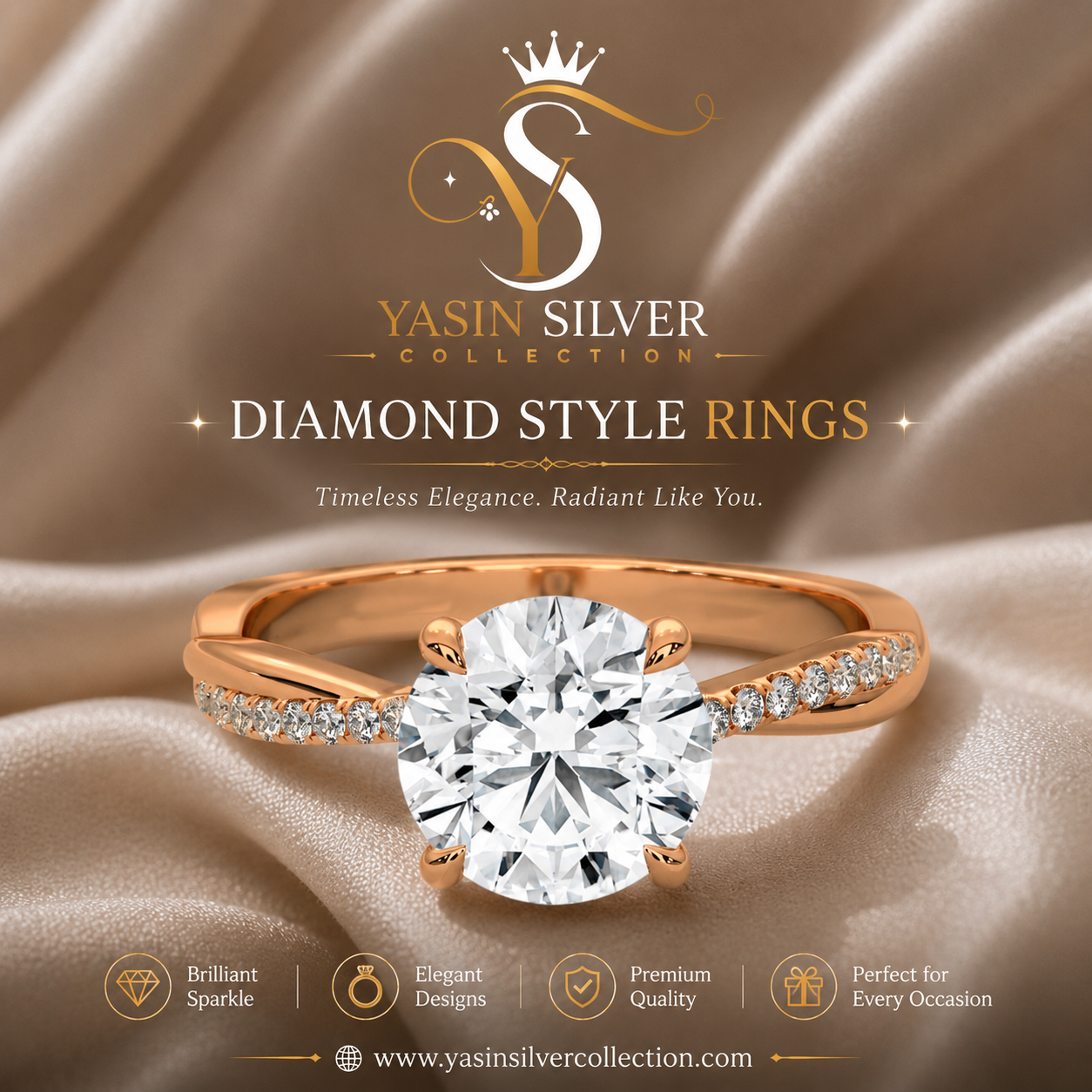 Rose Gold Twisted Diamond Ring