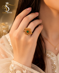 Royal Emerald Statement Ring
