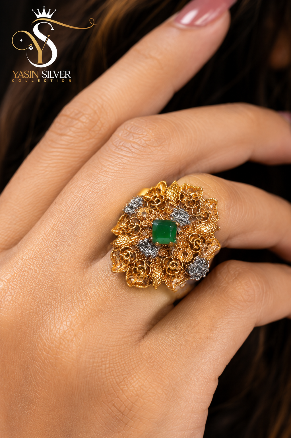 Emerald Bloom Ring